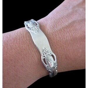 Vintage Oneida Sterling Silver Spoon Cuff Bracelet
